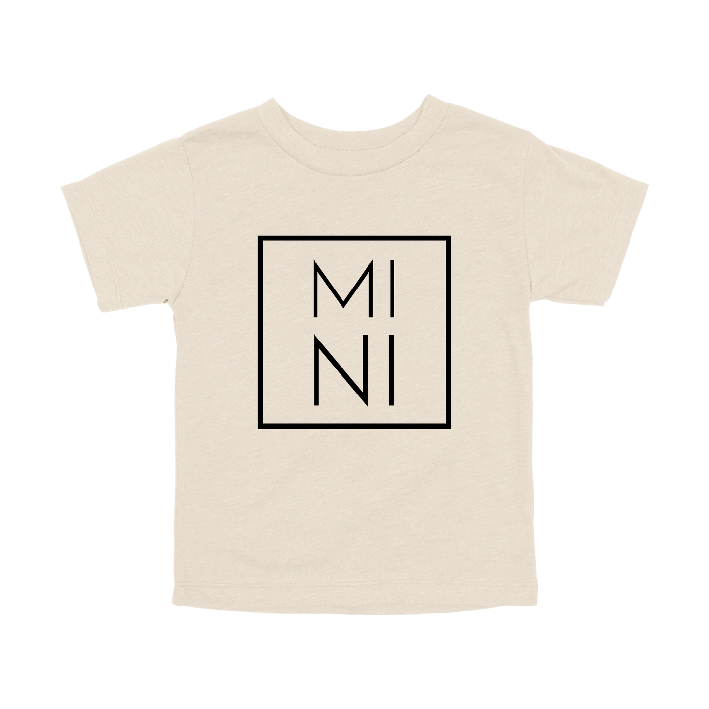 Mini design on a Natural toddler T-shirt, front view.