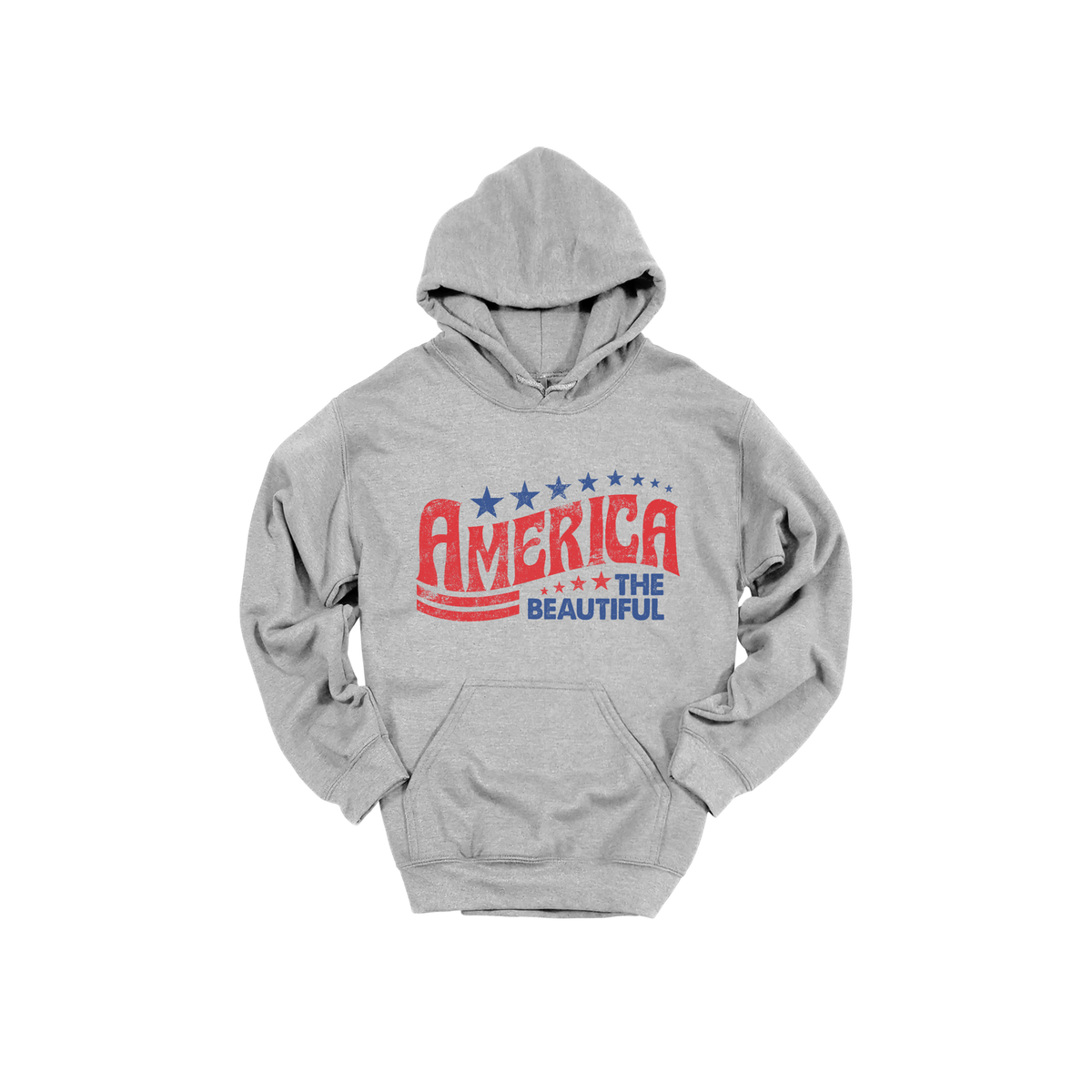 America the Beautiful Apparel — gray adult-hoodie front
