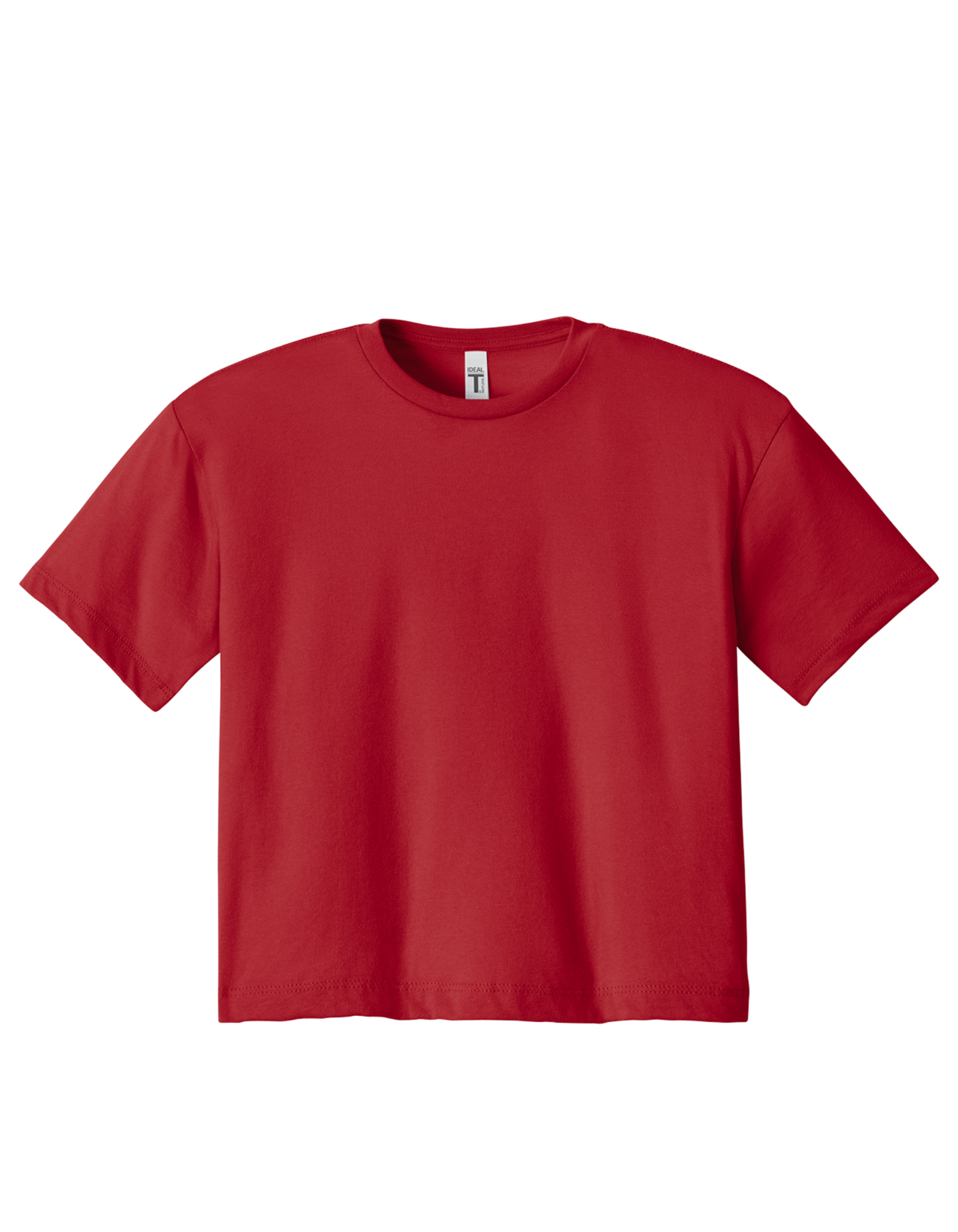 Custom women's Next Level crop T-shirt in Red, front view
