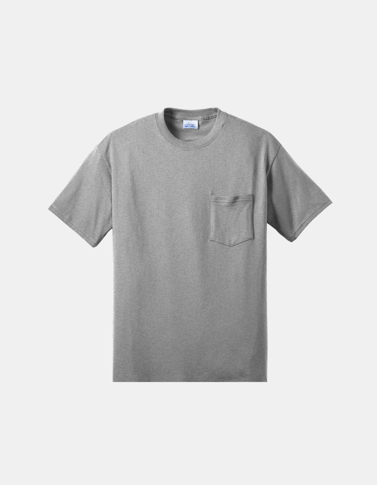 Custom Port & Company core blend pocket T-shirt in Heather Athletic