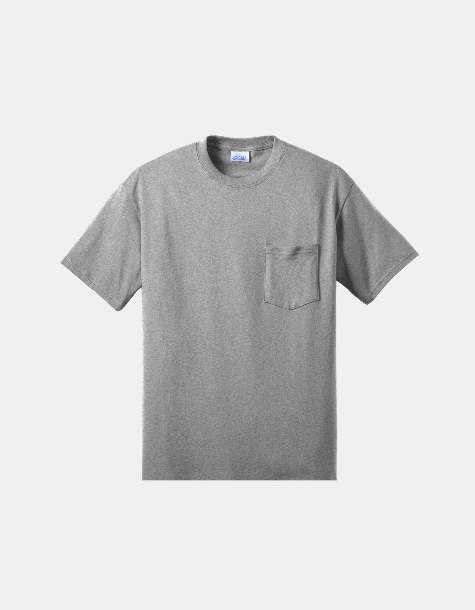 Custom Port & Company core blend pocket T-shirt in Heather Athletic