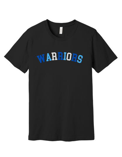 Warriors Arched design on Black T-shirt