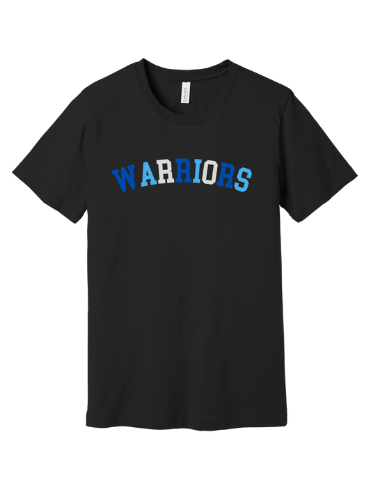 Warriors Arched design on Black T-shirt