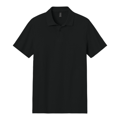 Custom Gildan adult Softstyle piqué polo in Black, front view