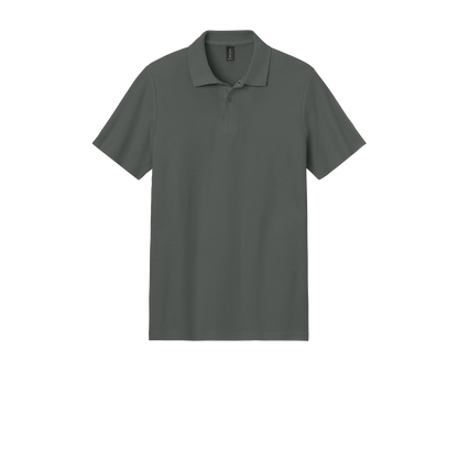 Custom Gildan adult Softstyle piqué polo in Charcoal, front view