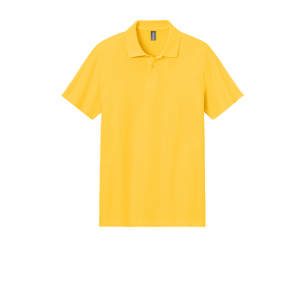 Custom Gildan adult Softstyle piqué polo in Daisy, front view