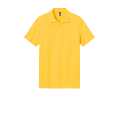 Custom Gildan adult Softstyle piqué polo in Daisy, front view