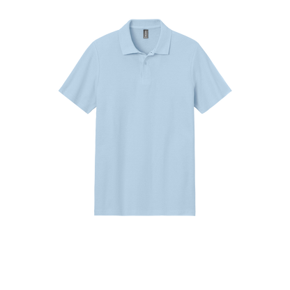 Custom Gildan adult Softstyle piqué polo in Light Blue, front view