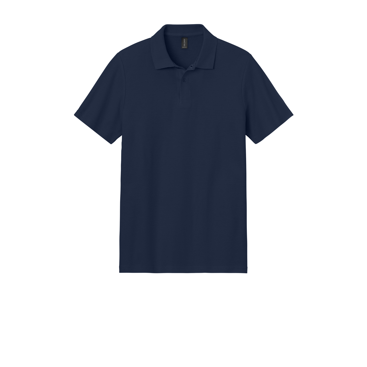 Custom Gildan adult Softstyle piqué polo in Navy, front view