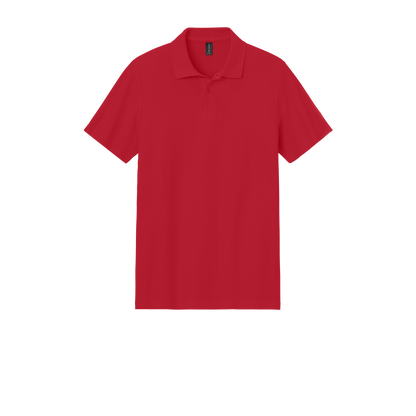 Custom Gildan adult Softstyle piqué polo in Red, front view