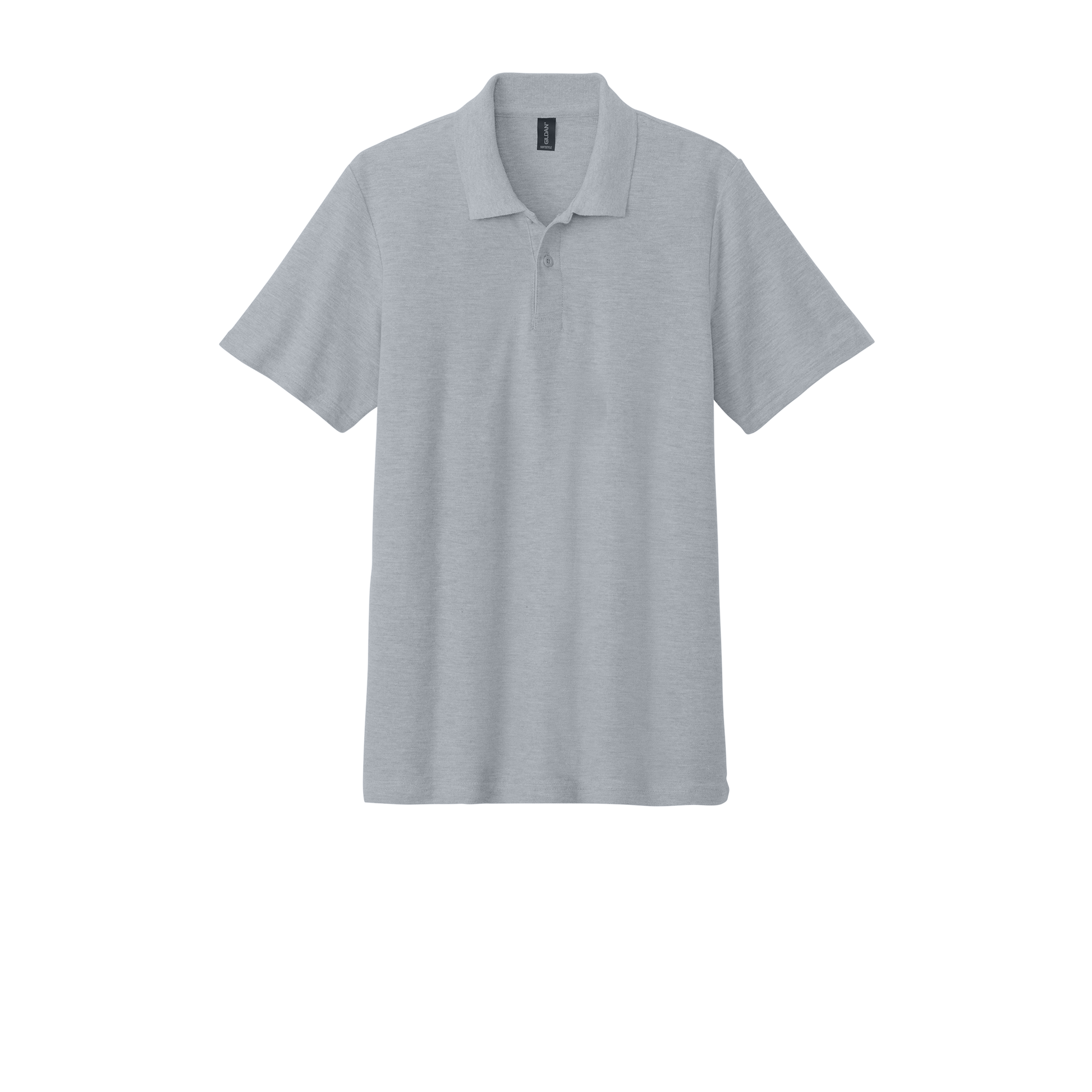 Custom Gildan adult Softstyle piqué polo in Sports Gray, front view