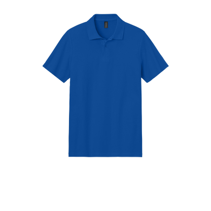 Custom Gildan adult Softstyle piqué polo in Royal Blue, front view