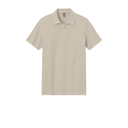 Custom Gildan adult Softstyle piqué polo in Sand, front view