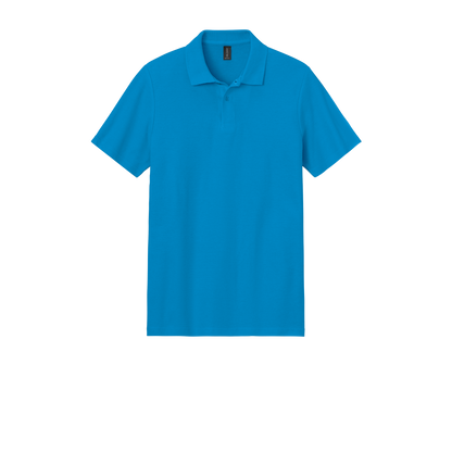 Custom Gildan adult Softstyle piqué polo in Sapphire, front view