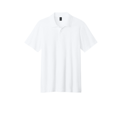 Custom Gildan adult Softstyle piqué polo in White, front view