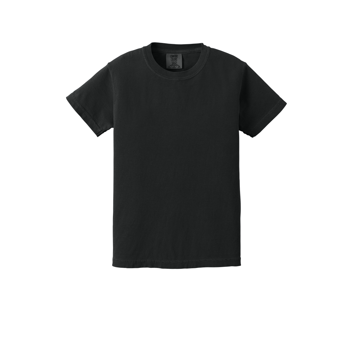 Custom Comfort Colors 9018 youth T-shirt in Black, front view
