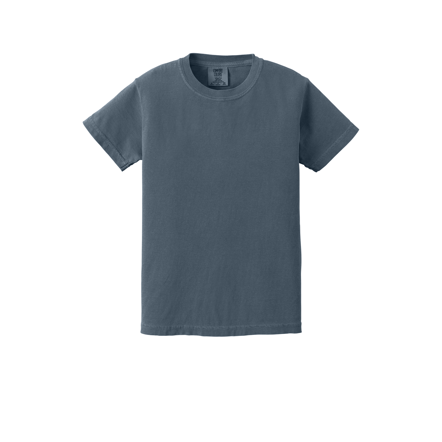 Custom Comfort Colors 9018 youth T-shirt in Denim, front view