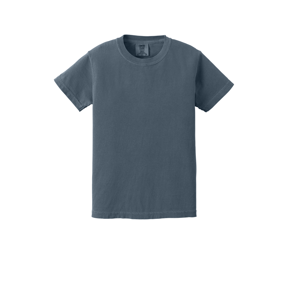 Custom Comfort Colors 9018 youth T-shirt in Denim, front view