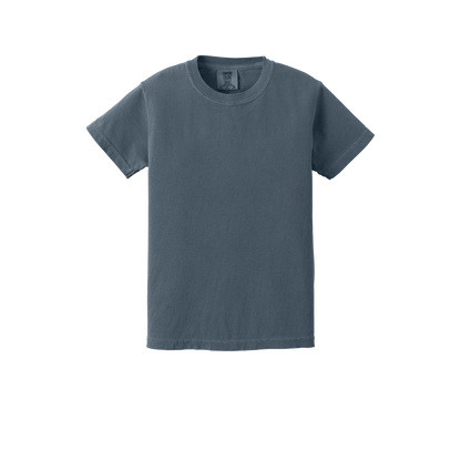 Custom Comfort Colors 9018 youth T-shirt in Denim, front view
