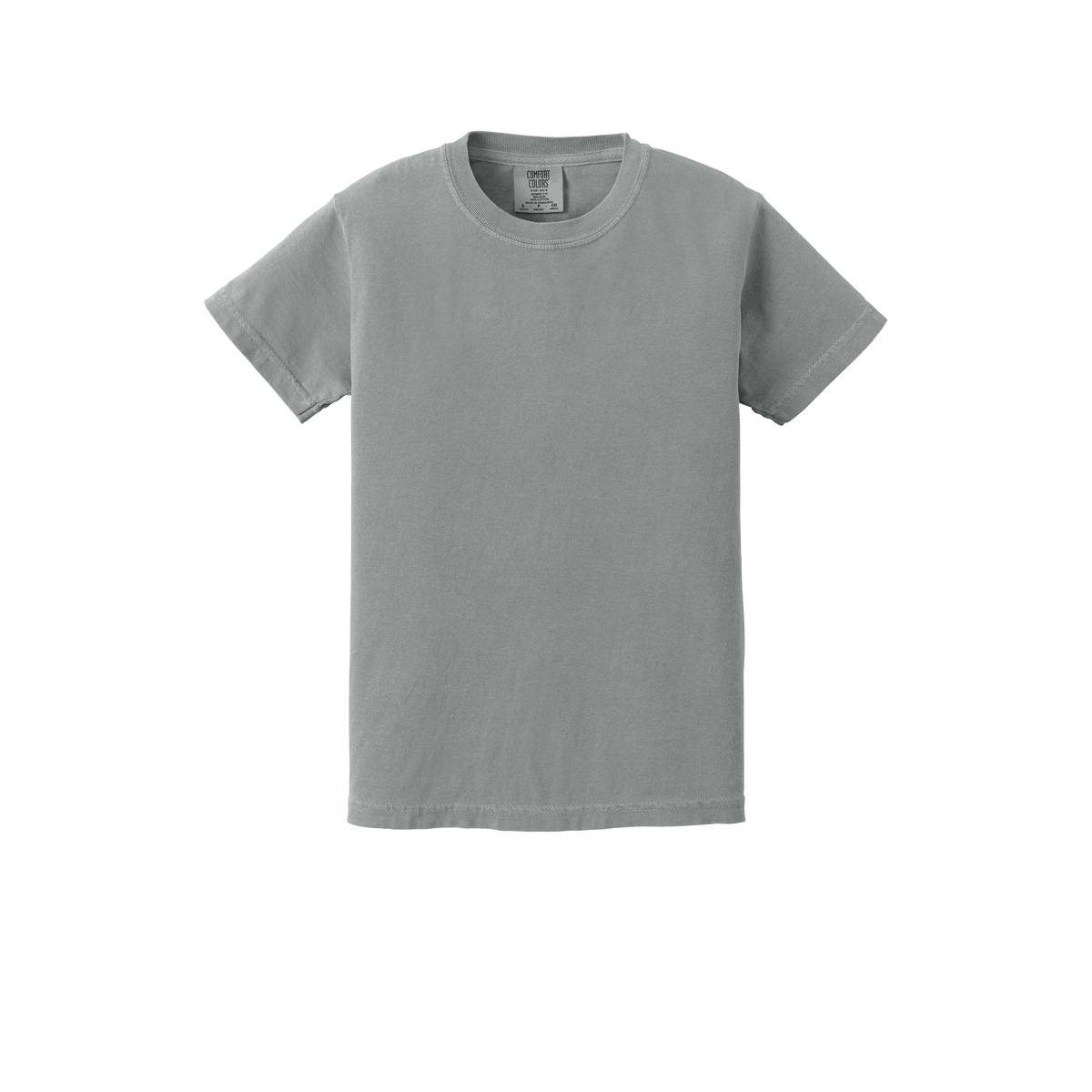 Custom Comfort Colors 9018 youth T-shirt in Granite, front view