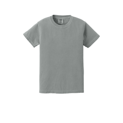 Custom Comfort Colors 9018 youth T-shirt in Granite, front view