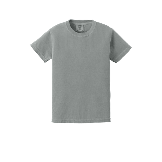 Custom Comfort Colors 9018 youth T-shirt in Granite, front view