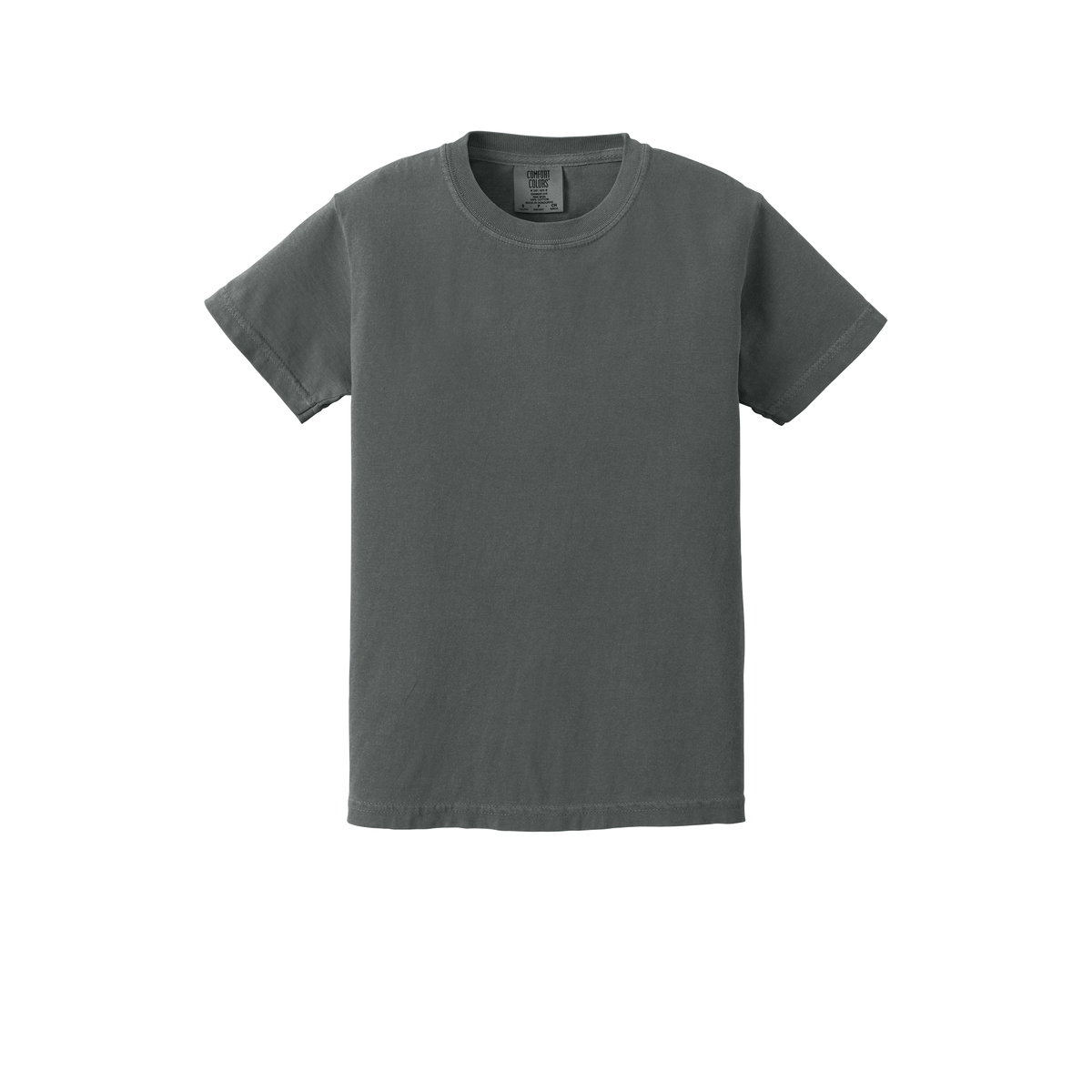 Custom Comfort Colors 9018 youth T-shirt in Pepper, front view