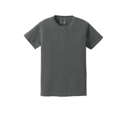 Custom Comfort Colors 9018 youth T-shirt in Pepper, front view