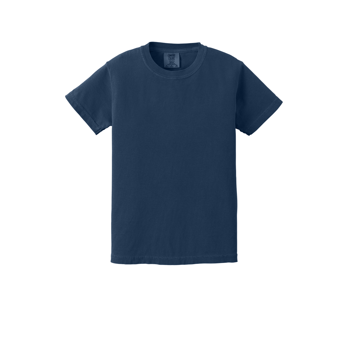 Custom Comfort Colors 9018 youth T-shirt in True Navy, front view