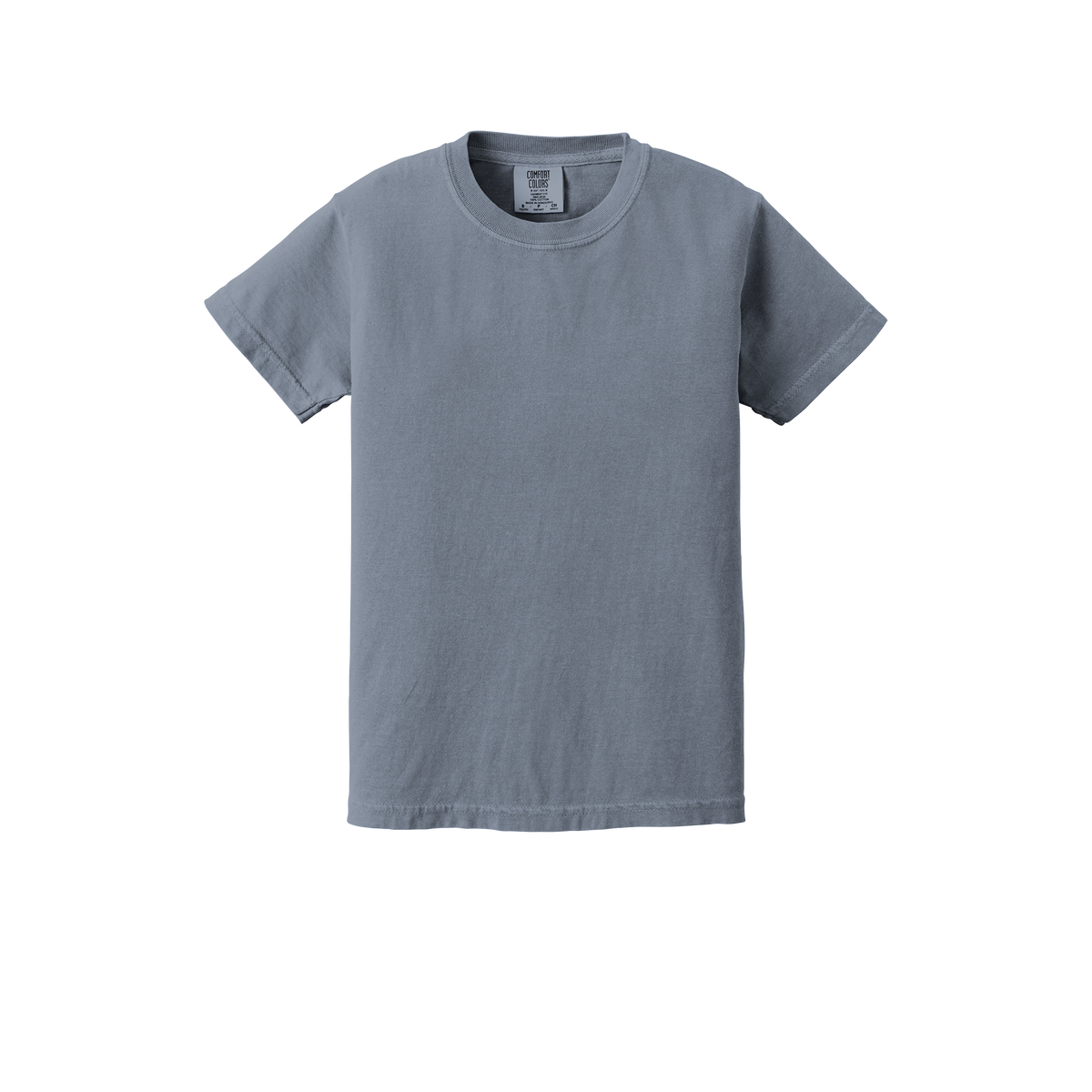 Custom Comfort Colors 9018 youth T-shirt in Blue Jean, front view