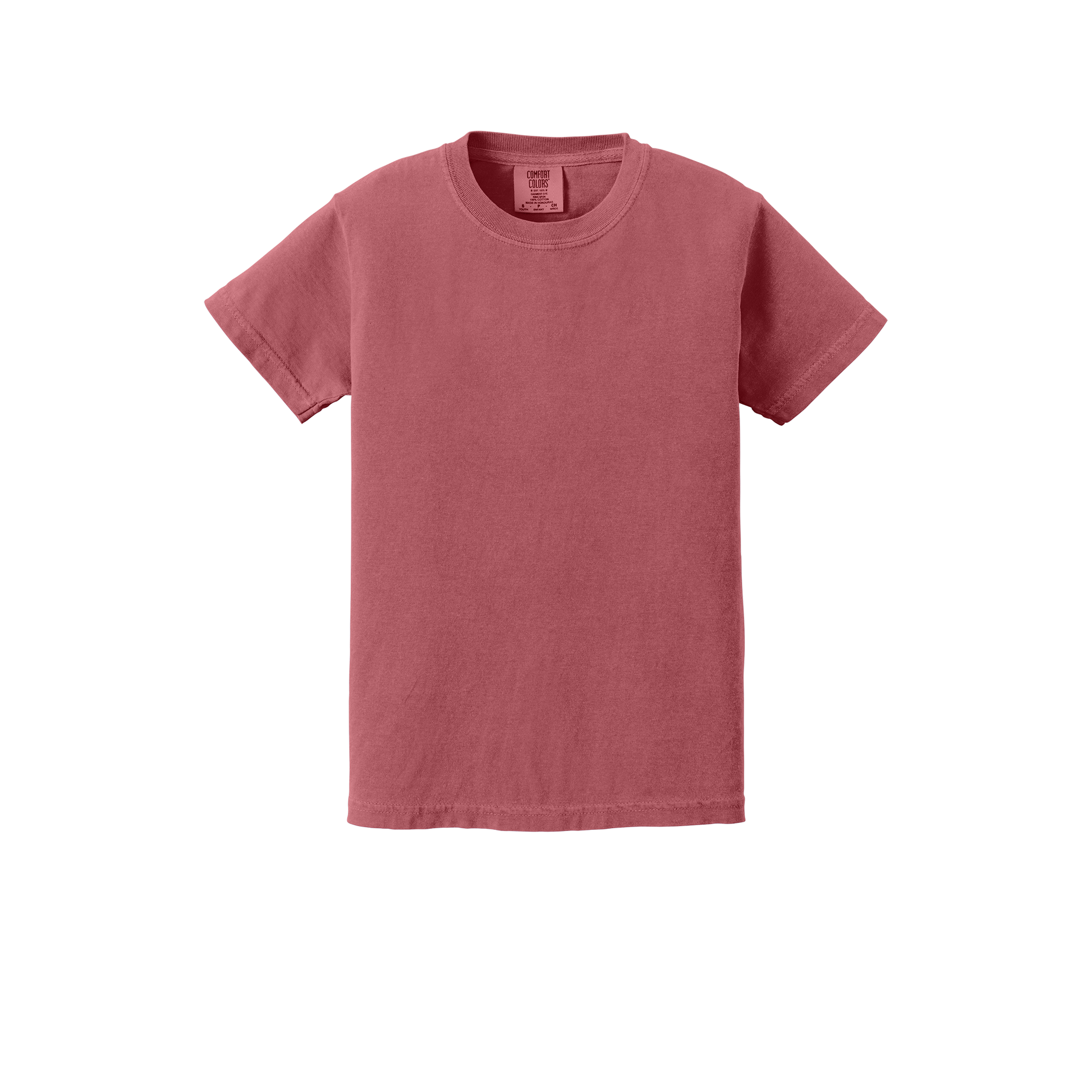 Custom Comfort Colors 9018 youth T-shirt in Crimson, front view