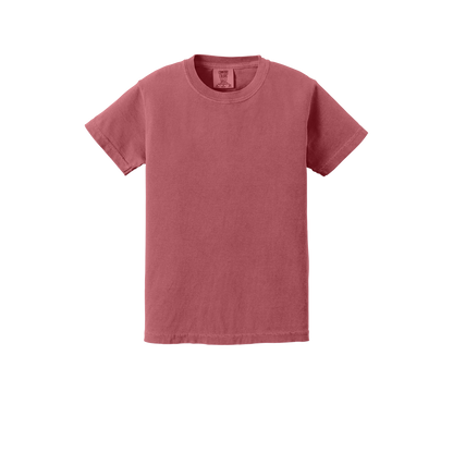 Custom Comfort Colors 9018 youth T-shirt in Crimson, front view