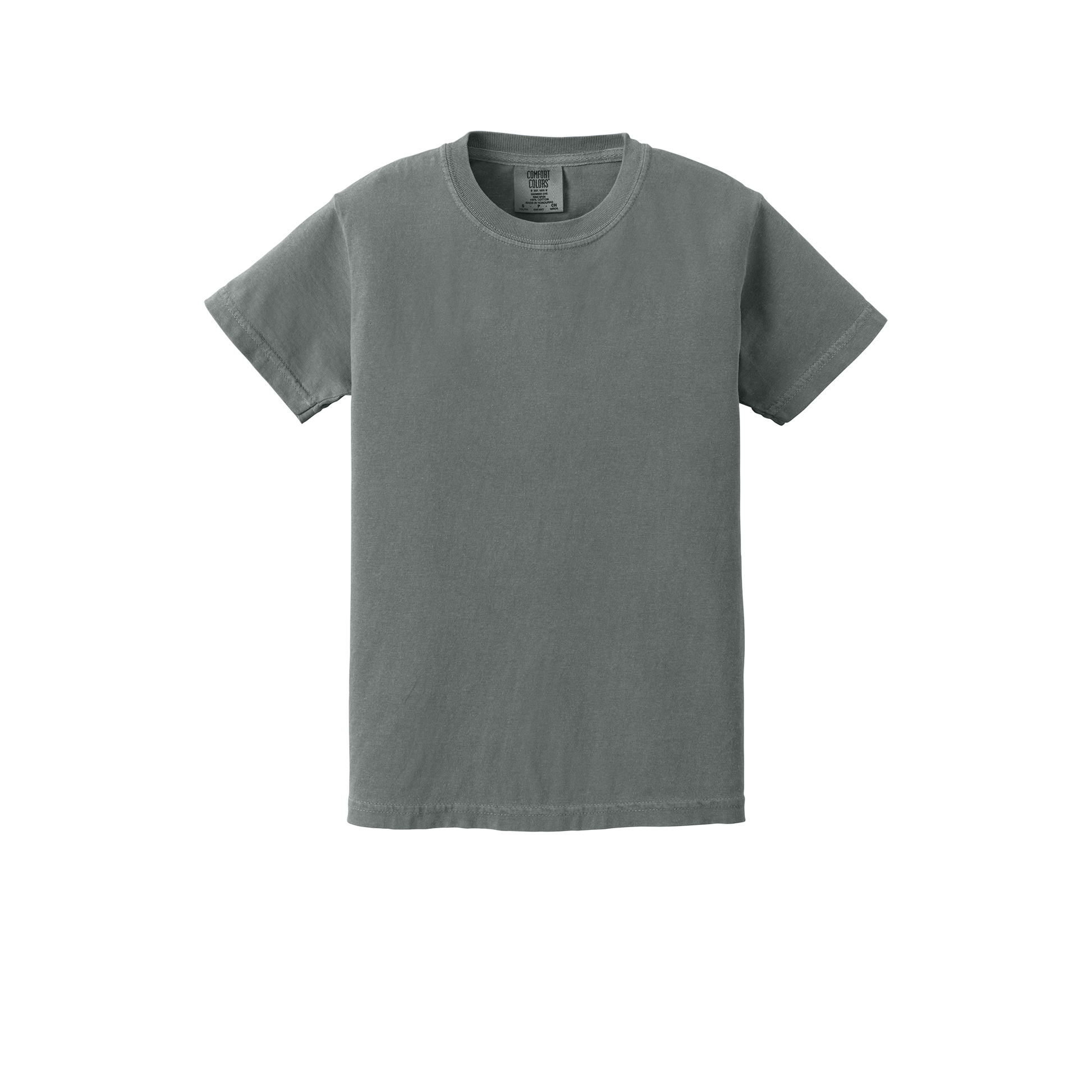 Custom Comfort Colors 9018 youth T-shirt in Grey, front view