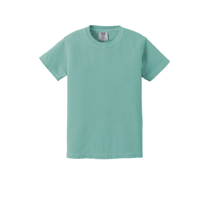 Custom Comfort Colors 9018 youth T-shirt in Sea Foam, front view