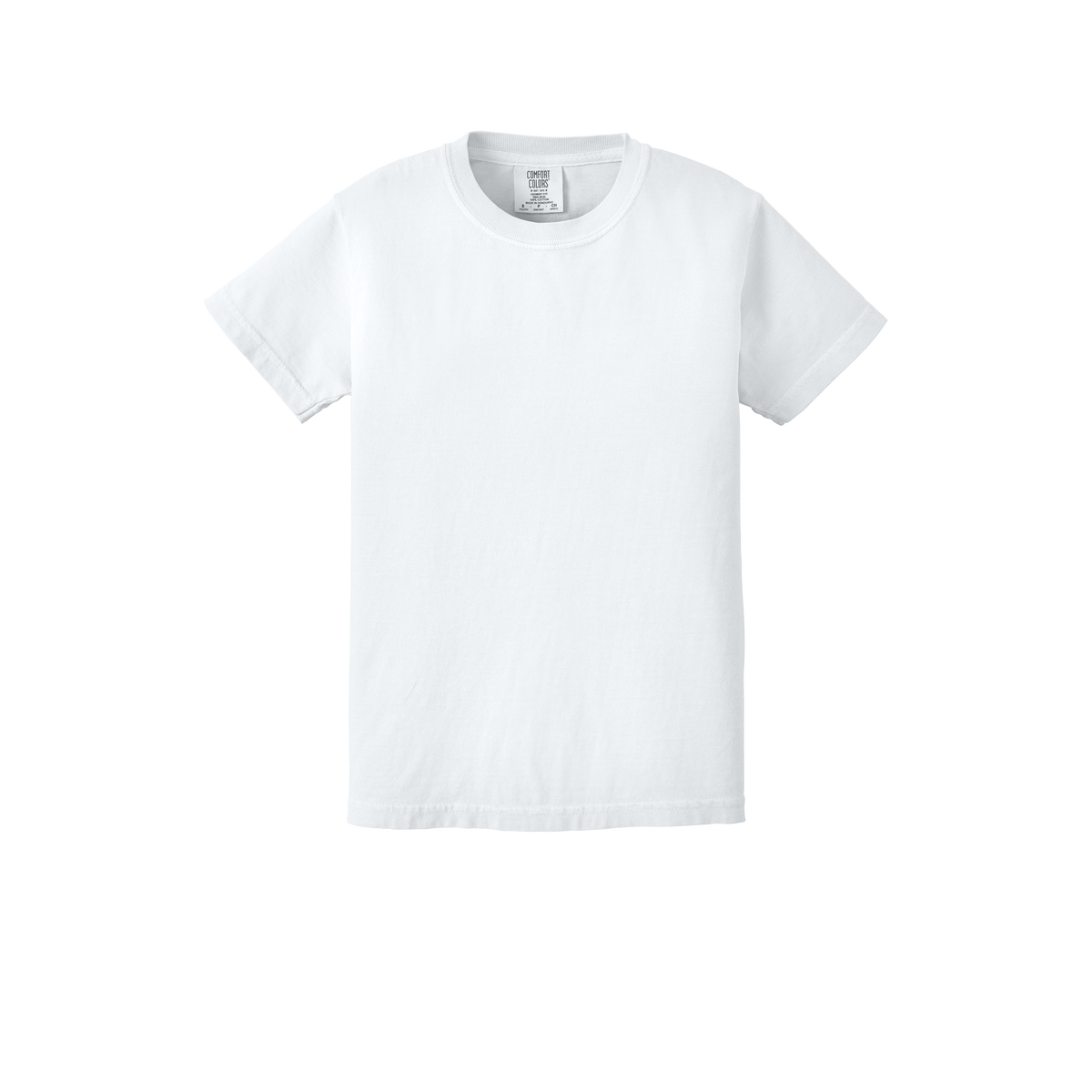 Custom Comfort Colors 9018 youth T-shirt in White, front view