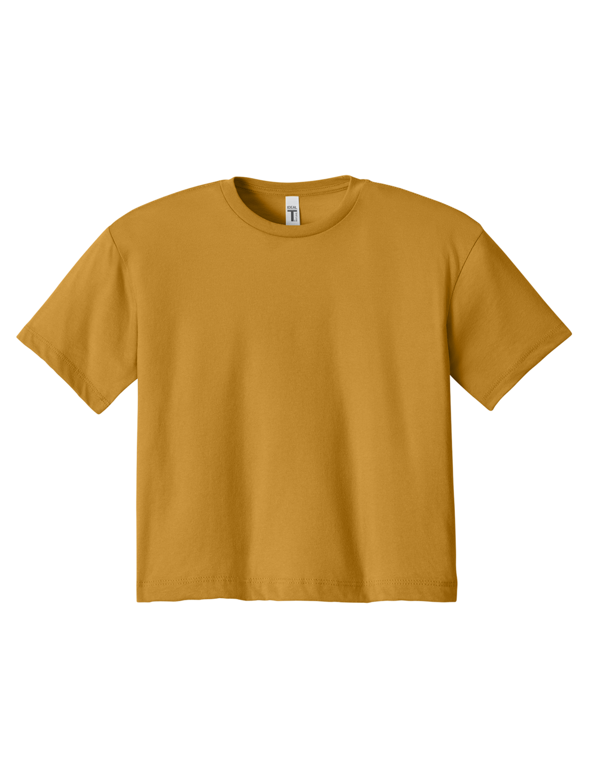 Custom women's Next Level crop T-shirt in Antique Gold, front view