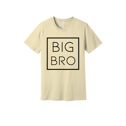 Big Bro design on a Natural adult T-shirt, front view.