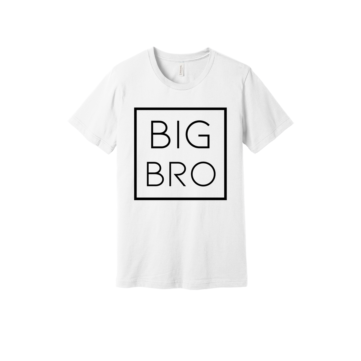 Big Bro design on a White adult T-shirt, front view.