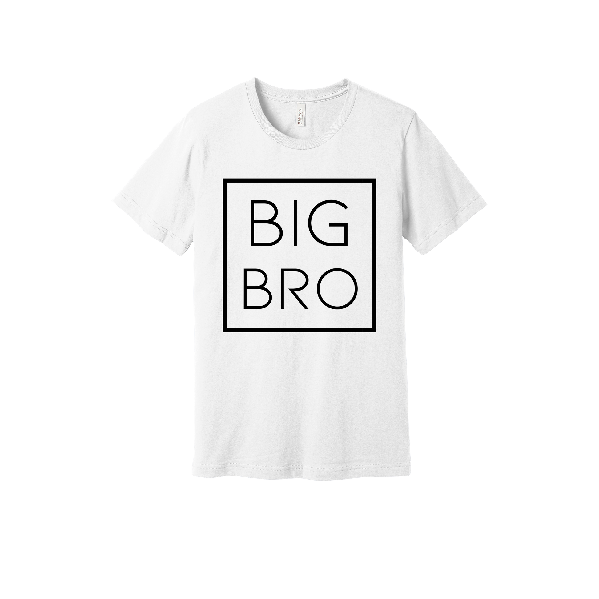 Big Bro design on a White adult T-shirt, front view.