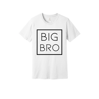Big Bro design on a White adult T-shirt, front view.