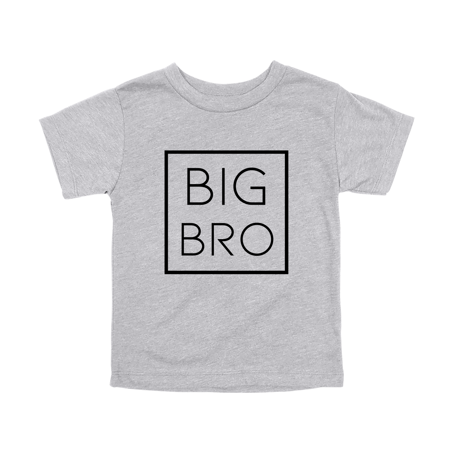 Big Bro design on a Heather Athletic Gray toddler T-shirt, front view.