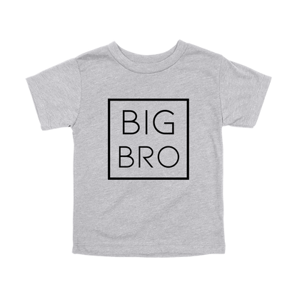 Big Bro design on a Heather Athletic Gray toddler T-shirt, front view.