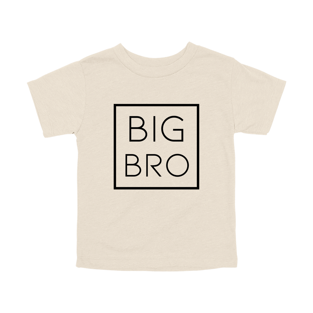 Big Bro design on a Natural toddler T-shirt, front view.