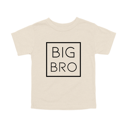 Big Bro design on a Natural toddler T-shirt, front view.