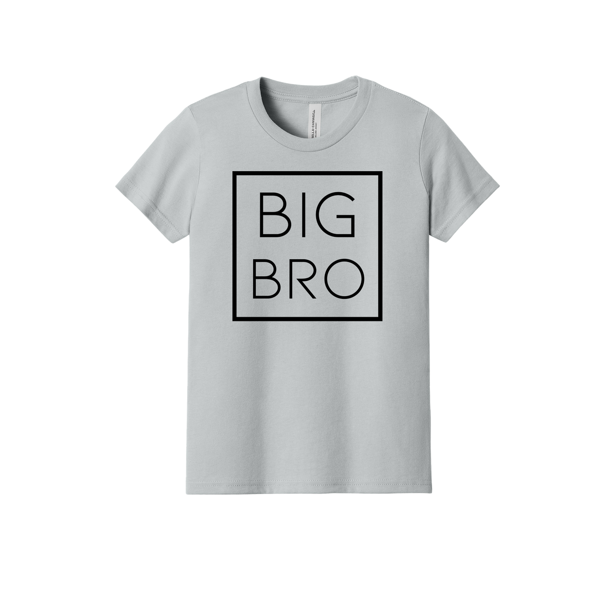 Big Bro design on a Heather Athletic Gray youth T-shirt, front view.