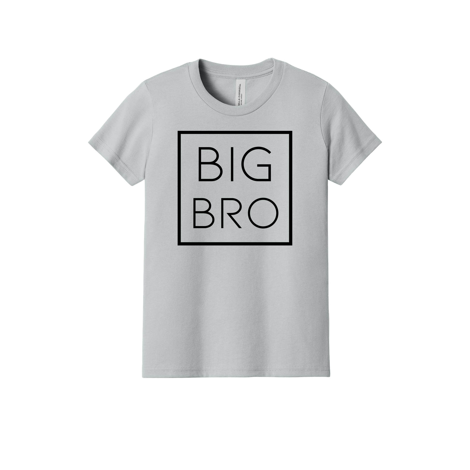 Big Bro design on a Heather Athletic Gray youth T-shirt, front view.