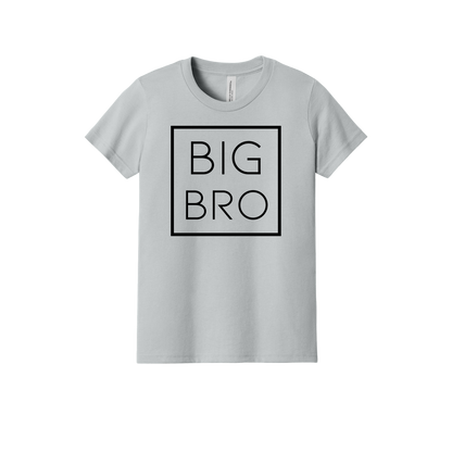 Big Bro design on a Heather Athletic Gray youth T-shirt, front view.