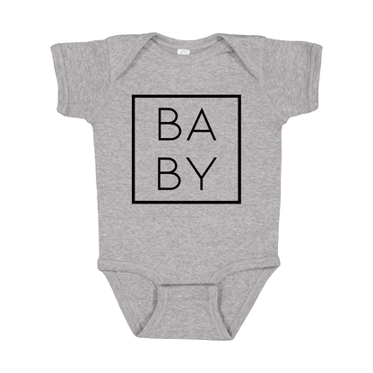 Baby Family design on a Heather Athletic Gray infant onesie, front view.