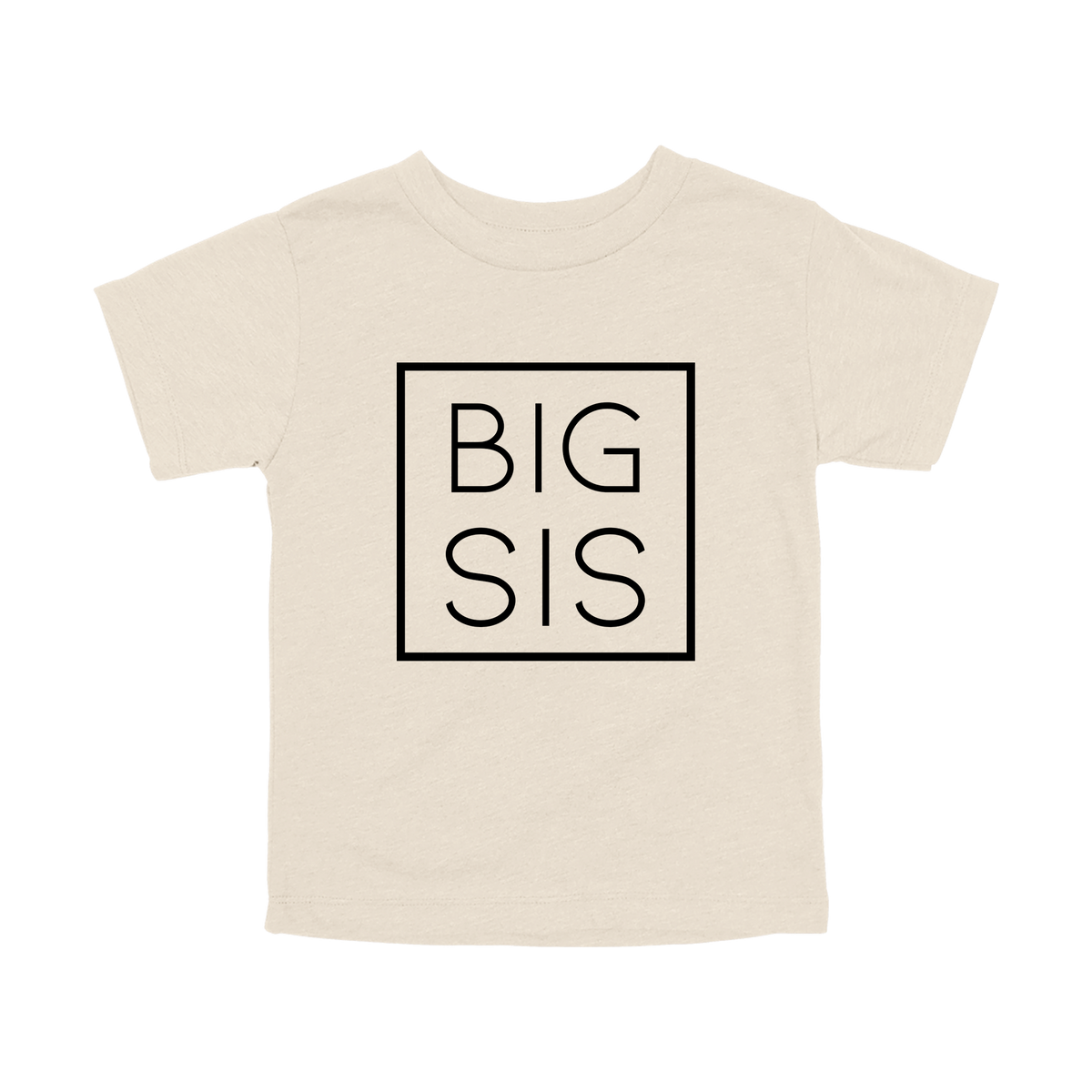 Big Sis design on a Natural toddler T-shirt, front view.