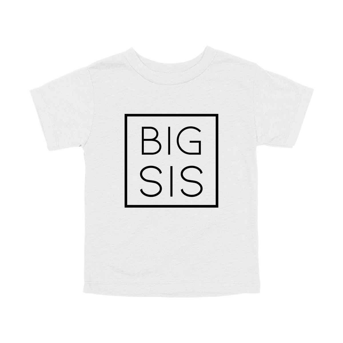Big Sis design on a White toddler T-shirt, front view.